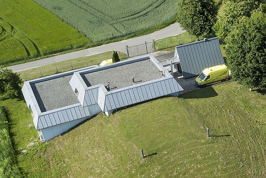 Luftaufnahme des Wasserwerkes.